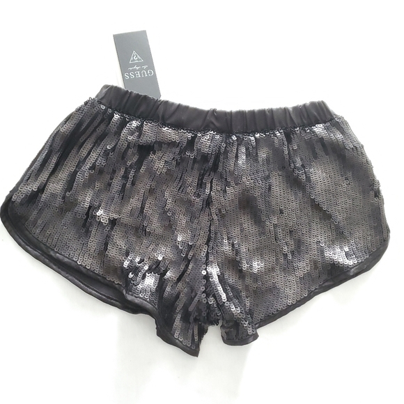 Guess Matte Sequined Mini Shorts - Picture 3 of 6